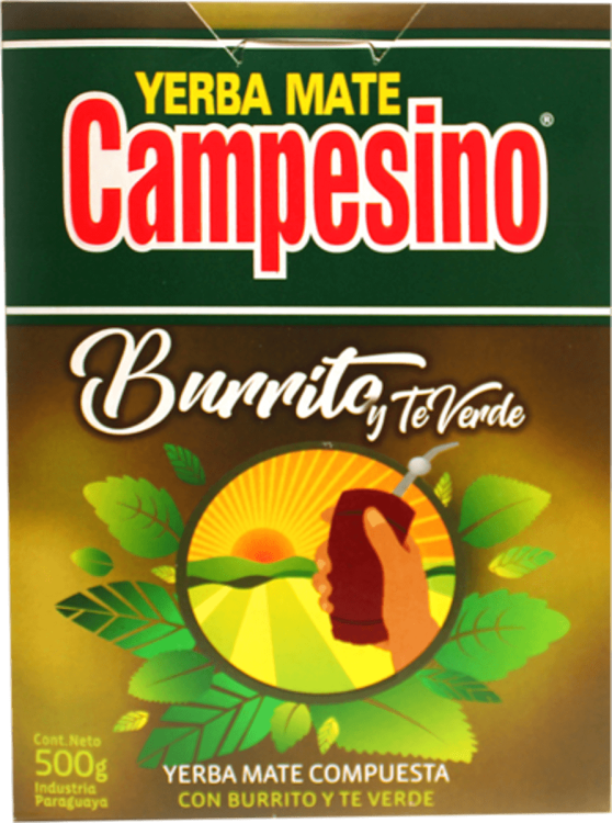 Yerba Mate Campesino Burrito y Te Verde (Burrito-zielona herbata) 500g