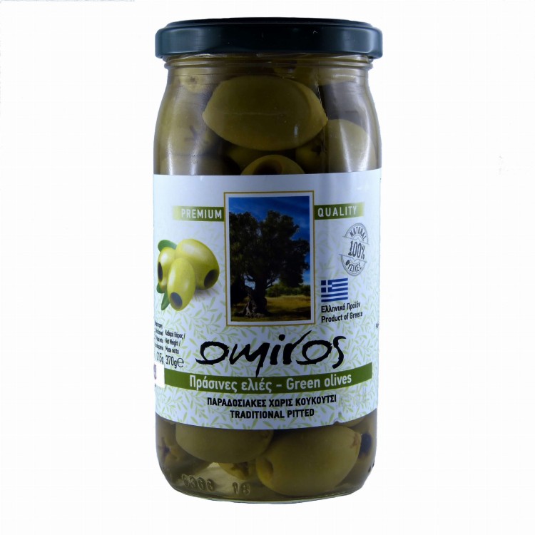 Oliwki greckie zielone bez pestki 370g