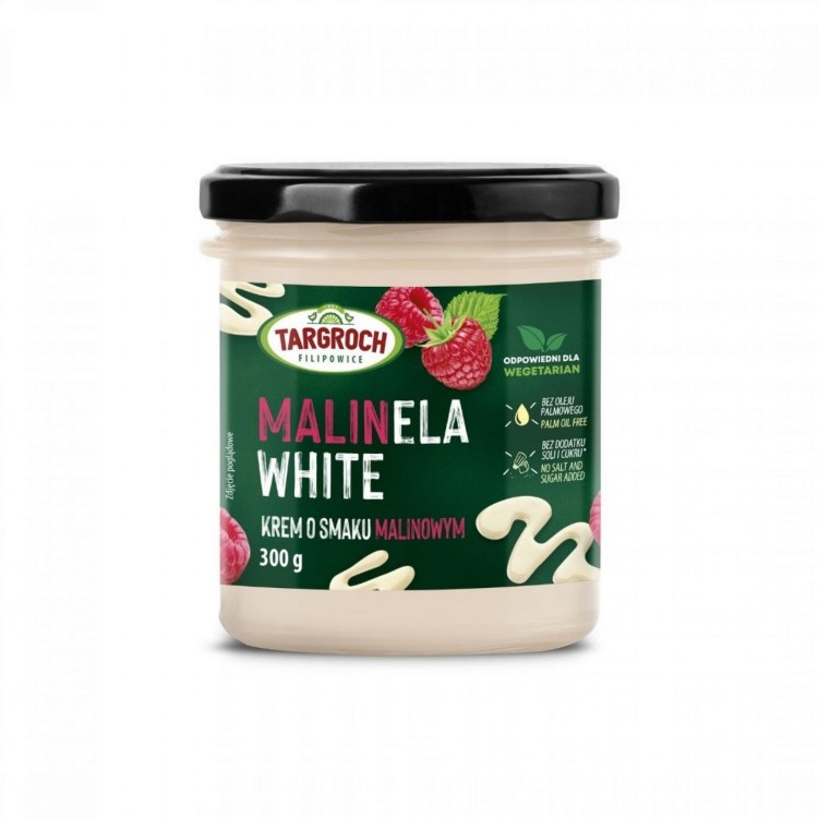 Krem biały o smaku malinowym 300g Malinela White