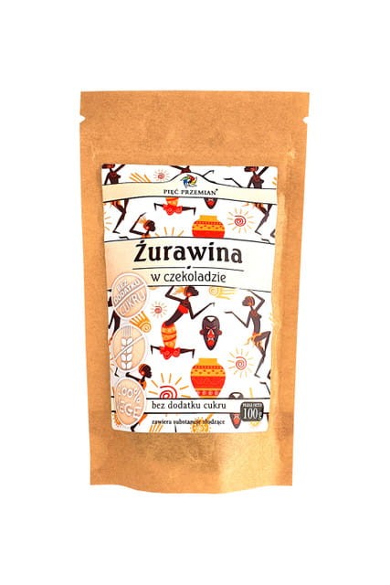 Żurawina w czekoladzie bez cukru 100g - Pięć Przemian