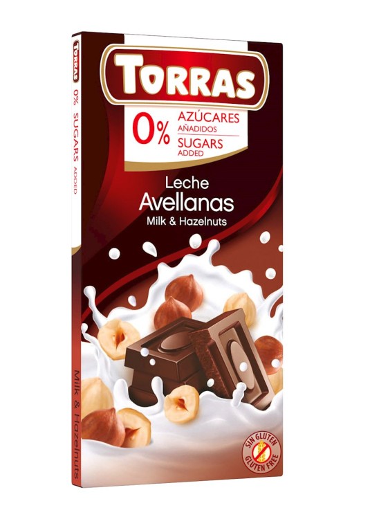 Czekolada  Mleczna z Orzechami Laskowymi Bez Cukru 75g