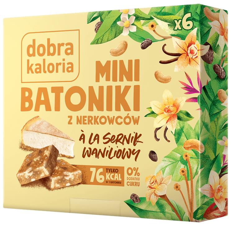 Mini batoniki z nerkowców a'la sernik waniliowy 6x17g (102g) Dobra Kaloria