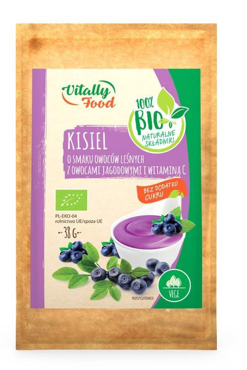 Kisiel o smaku owoców leśnych z owocami jagodowymi i wit. C BIO 38g Vitally Food