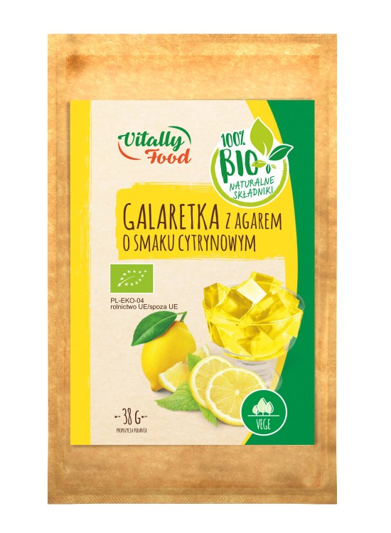 Galaretka z agarem o smaku cytrynowym BIO 38g Vitally Food