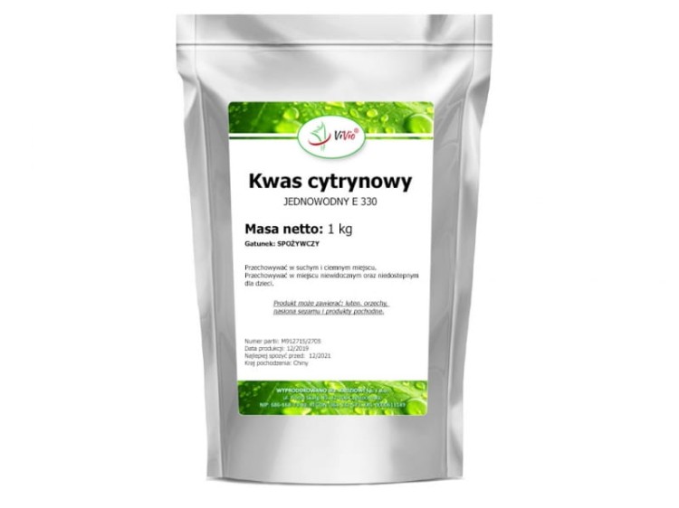 Kwasek cytrynowy 1kg - jednowodny E330 - VIVIO
