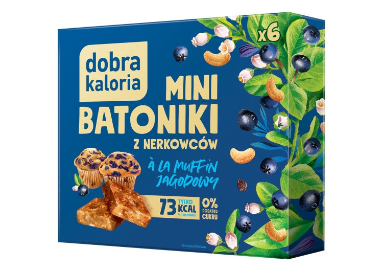 Mini batoniki z nerkowców a'la muffin jagodowy 17g (102g) Dobra Kaloria