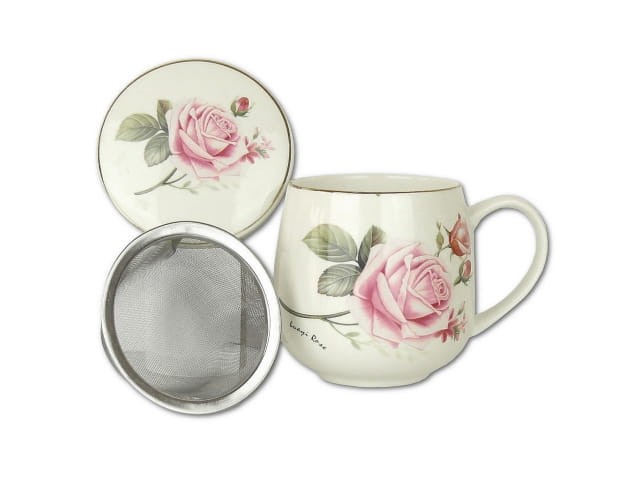 Kubek beczułka z zaparzaczem 320ml Classic Rose