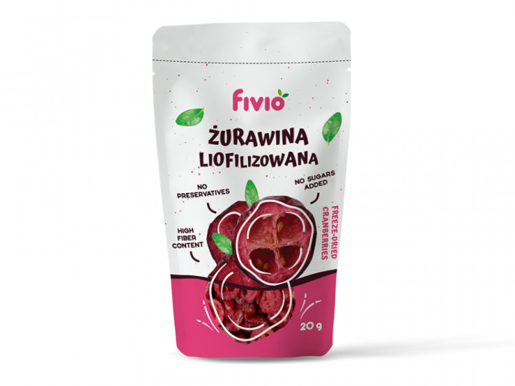 Żurawina liofilizowana połówki 20g FIVIO
