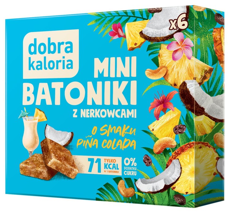 Mini batoniki z nerkowcami o smaku Pina Colada 17g (102g) Dobra Kaloria
