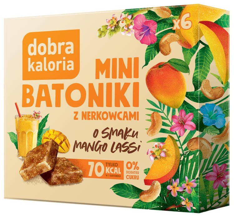 Mini batoniki z nerkowcami o smaku Mango Lassi 17g (102g) Dobra Kaloria