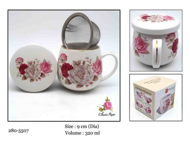 Kubek beczułka z zaparzaczem 320ml Classic Rose 280-5507