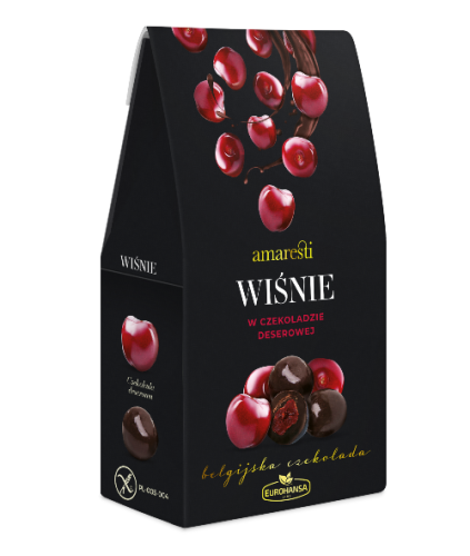 Wiśnie w czekoladzie deserowej 80g Amaresti