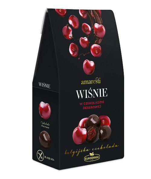 Wiśnie w czekoladzie deserowej 80g Amaresti