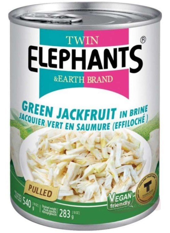 Jackfruit zielony szarpany w zalewie solnej 540g Elephants