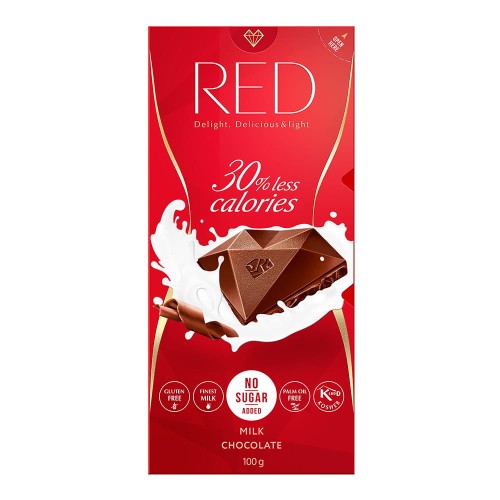 Czekolada RED Delight, mleczna bez cukru 100g