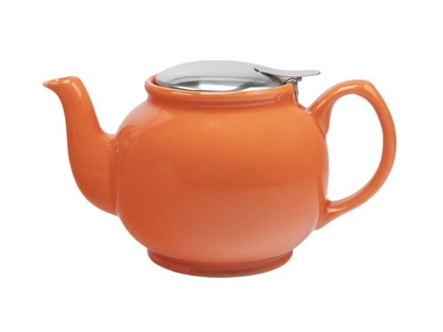 Dzbanek porcelanowy z zaparzaczem - pomarańczowy 1125ml 233-4016