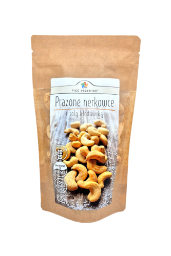 Prażone nerkowce z solą kłodawską 100g - Pięć Przemian