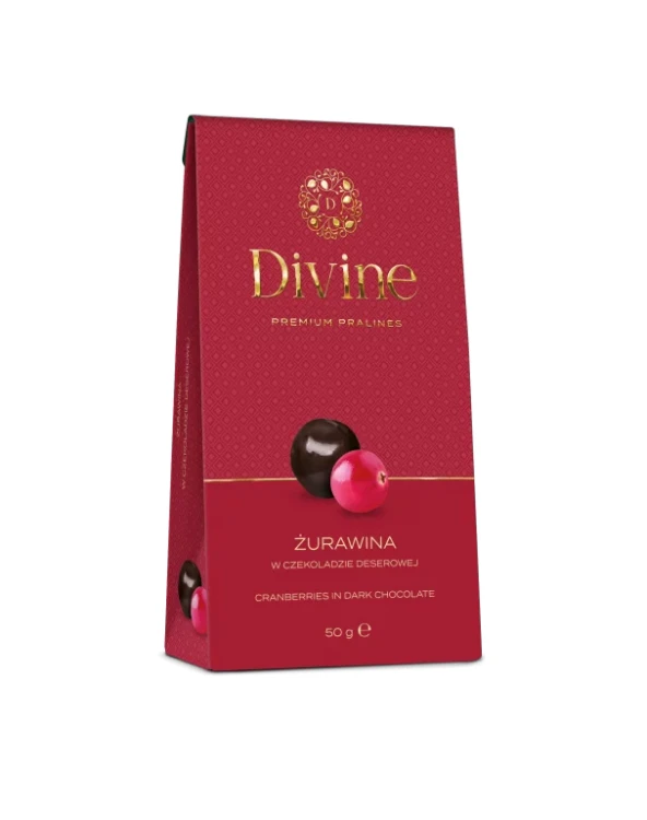 Żurawina w czekoladzie deserowej 50g Divine Premium Pralines