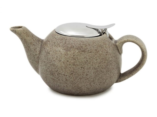 Dzbanek ceramiczny z zaparzaczem - piasek/brąz 500ml