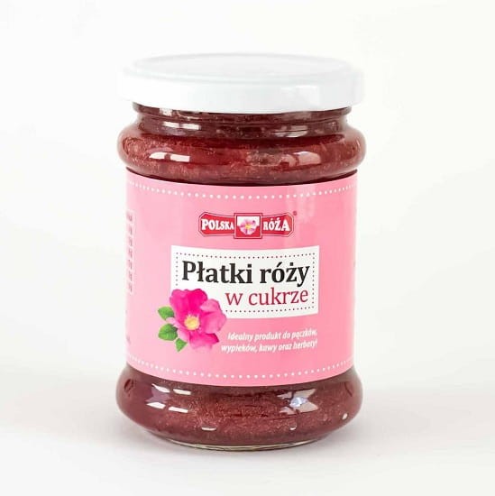 Płatki róży w cukrze 320g Polska Róża