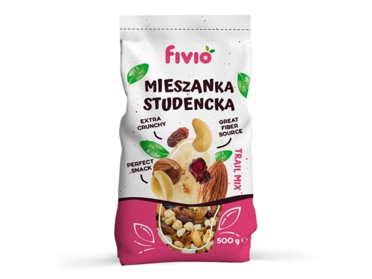 Mieszanka studencka 500g FIVIO - zdrowy mix bakalii i orzechów