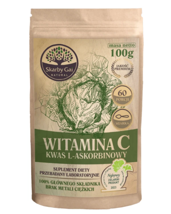 Witamina C z kapusty - kwas L-askorbinowy 100g - Skarby Gai