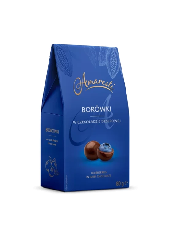 Borówki w czekoladzie deserowej 80g Amaresti