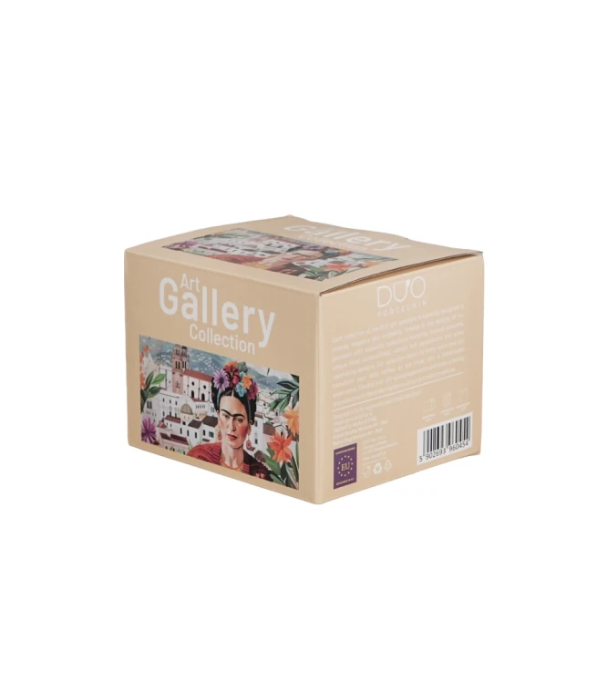 opakowanie ozdobne do kubka w kształcie baryłki z zaparzaczem i pokrywką 430ml MEXICAN ART RED - FRIDA