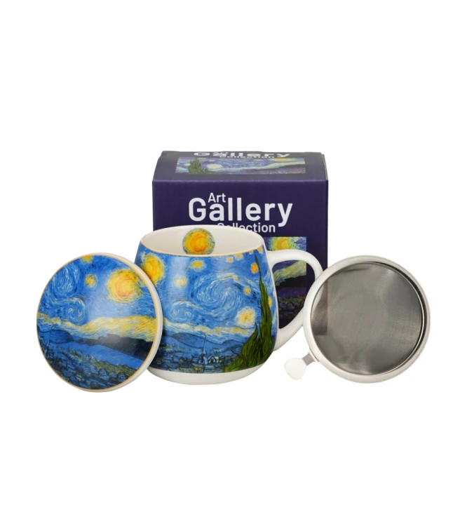 Kubek baryłka z zaparzaczem i pokrywką 430ml STARRY NIGHT by V.van GOGH