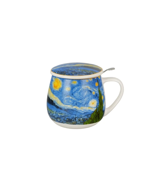 Kubek baryłka z zaparzaczem i pokrywką 430ml STARRY NIGHT by V.van GOGH