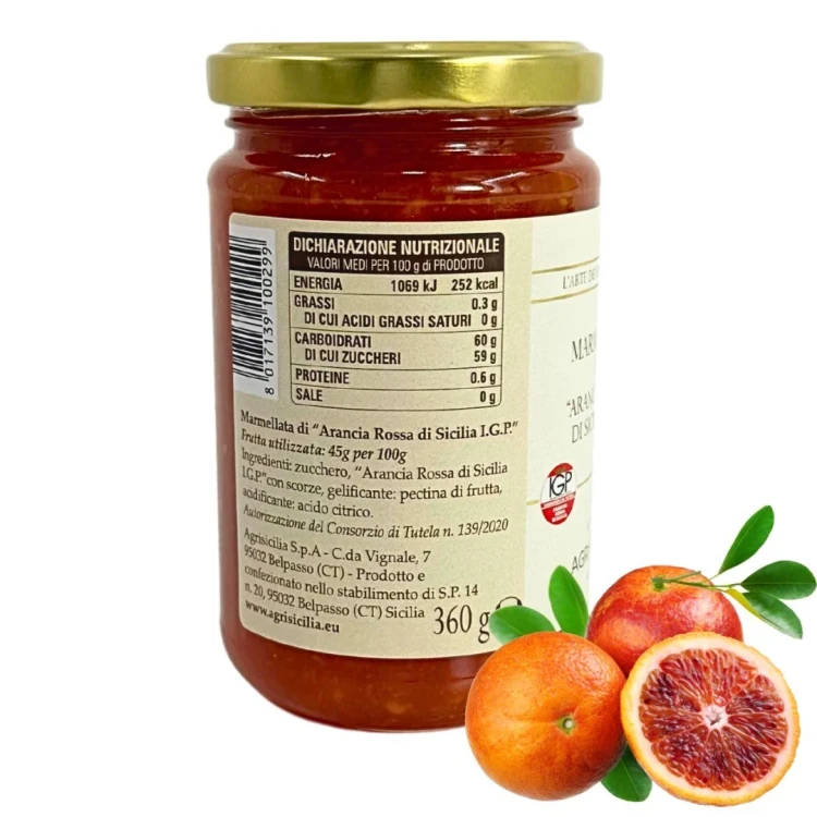 Sycylijska Konfitura z Czerwonych Pomarańczy 360g AGRISICILIA