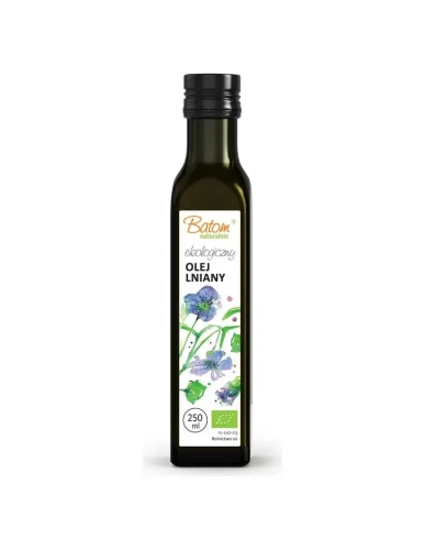 Olej lniany BIO tłoczony na zimno 250ml BATOM
