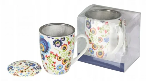 Kubek z metalowym zaparzaczem i pokrywką 350ml CR3-F1