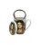 Kubek porcelanowy z metalowym zaparzaczem i pokrywką 360ml Koci Świat - MONA LISA z KOTEM