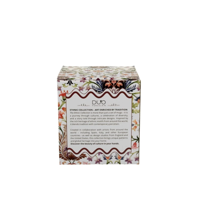 opakowanie ozdobne do kubka porcelanowego z metalowym zaparzaczem i pokrywką 360ml MARBELLA