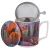 Porcelanowy kubek z metalowym zaparzaczem i pokrywką 450ml MODERN BUBBLY HILLS
