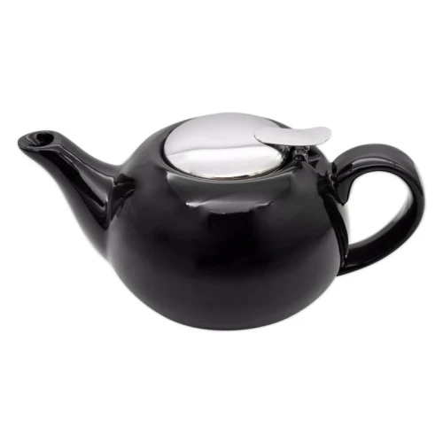 dzbanek ceramiczny z zaparzaczem - czarny/połysk 750ml