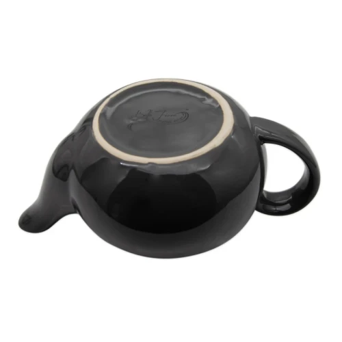 dzbanek ceramiczny z zaparzaczem - czarny/połysk 750ml