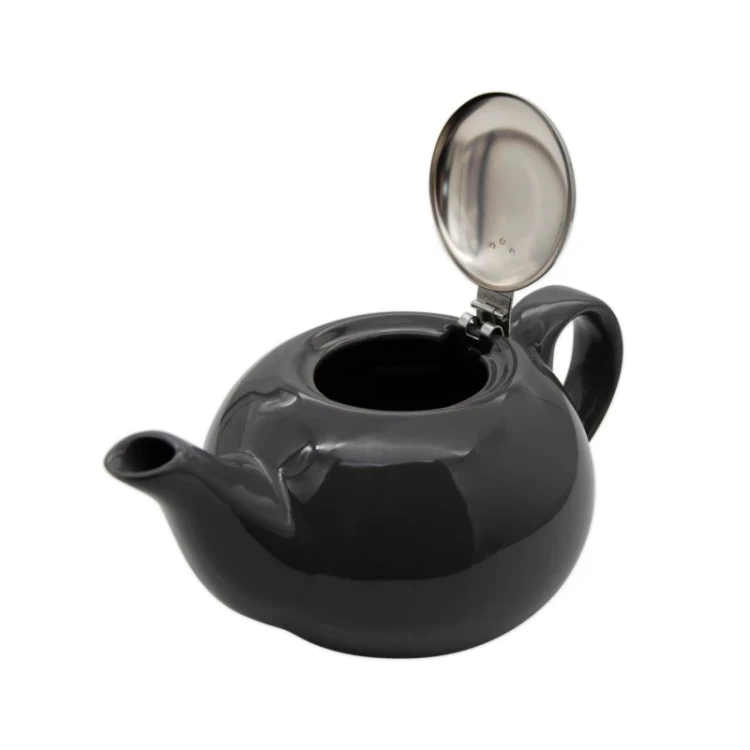 dzbanek ceramiczny z zaparzaczem - czarny/połysk 750ml