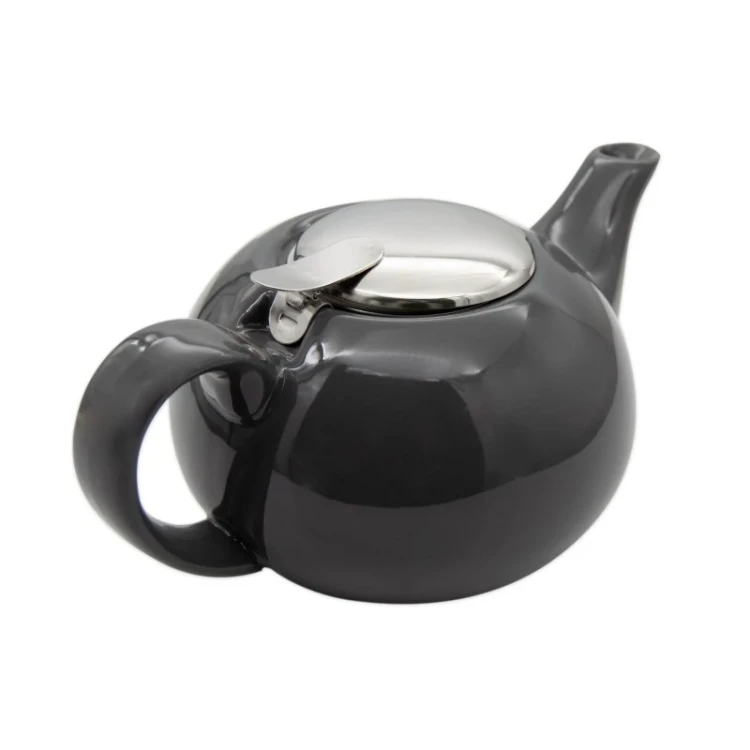 dzbanek ceramiczny z zaparzaczem - czarny/połysk 750ml