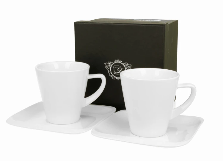 Komplet porcelanowych filiżanek ze spodkami - 250ml INFINITY zapakowanych w eleganckie pudełko
