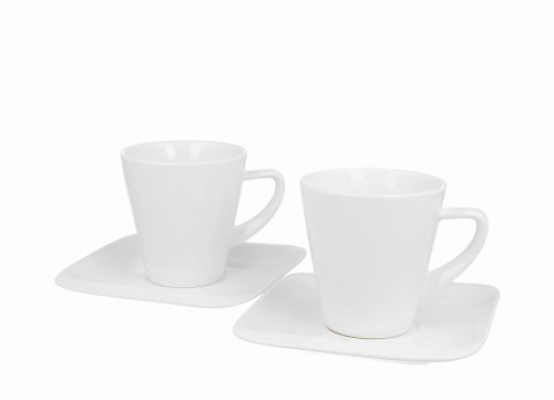 Komplet porcelanowych filiżanek ze spodkami - 250ml INFINITY zapakowanych w eleganckie pudełko