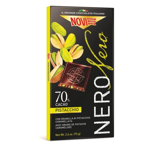 Włoska czekolada Gorzka 70% Kakao z Pistacjami 75g NOVI