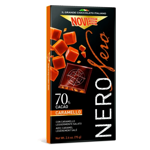 Włoska czekolada Gorzka 70% Kakao z Solonym Karmelem 75g NOVI