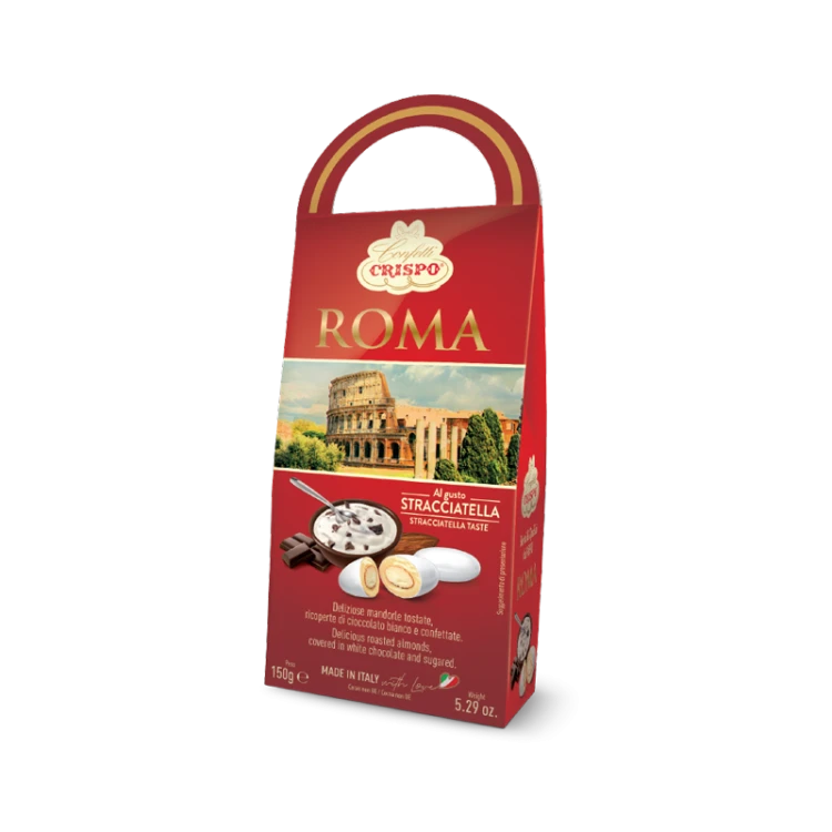 Włoskie Migdały Straciatella w Białej Czekoladzie 150g CRISPO ROMA