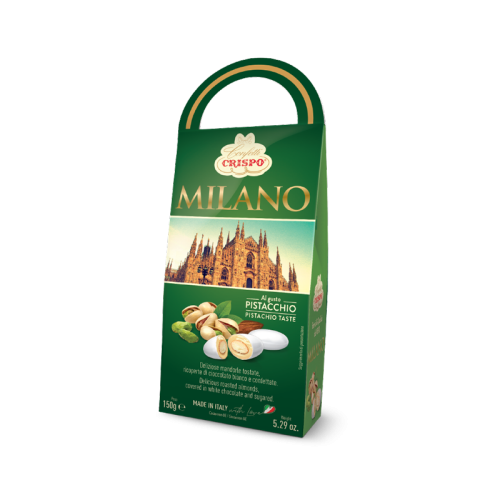 Włoskie Migdały Pistacjowe w Białej Czekoladzie 150g CRISPO MILANO