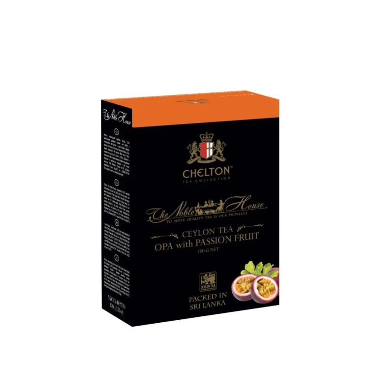Herbata czarna cejlońska liściasta OPA z marakują oraz skórą pomarańczową - 100g - Chelton Noble House