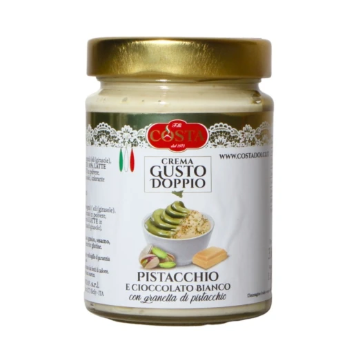 Włoski Krem Pistacjowy z Białą Czekoladą Duo 330g COSTA DOLCI