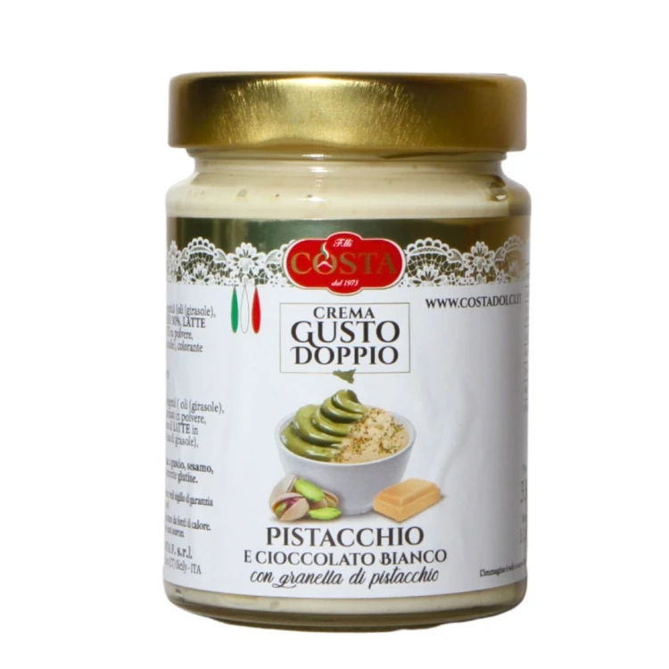 Włoski Krem Pistacjowy z Białą Czekoladą Duo 330g COSTA DOLCI