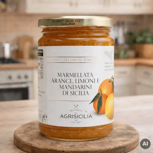 Sycylijska Konfitura z Owoców Cytrusowych - Pomarańczy. Cytryny i Mandarynki 360g AGRISICILIA
